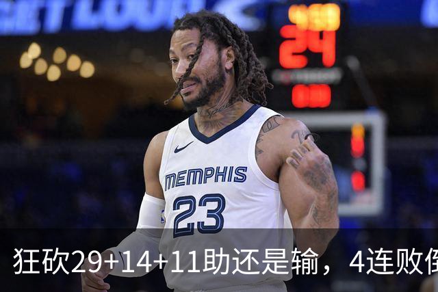 狂砍29+14+11助还是输，4连败倒数第一！联手83分先生真赌错了